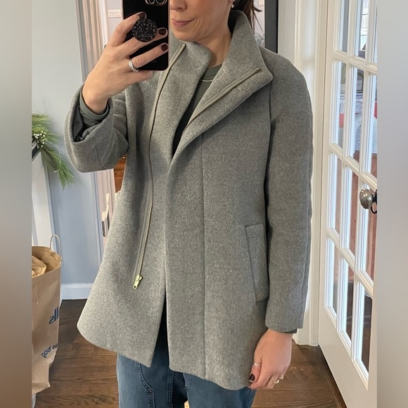 J. Crew Factory Gray Wool Blend Cocoon Coat - Picture 4 of 12